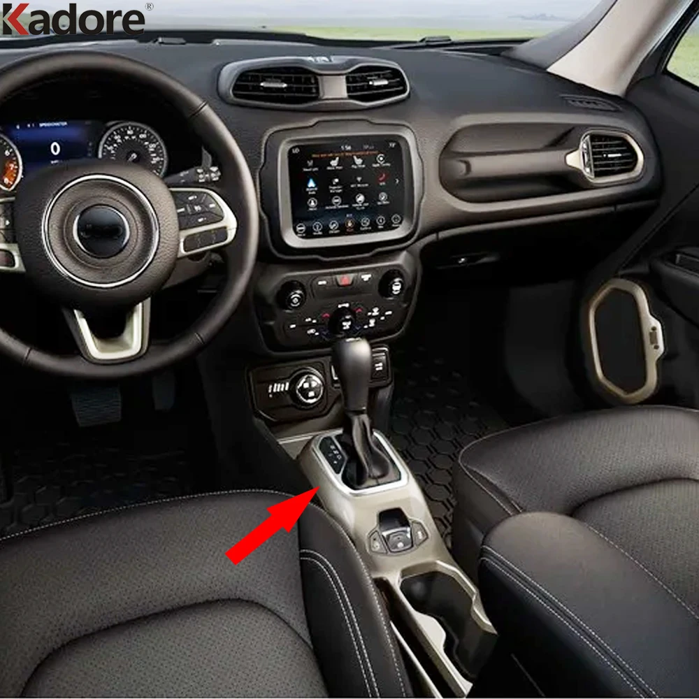 For Jeep Renegade 2014 2015 2016 2017 2018 2019 Matte Car Center Console Gear Shift Box Panel Cover Trim Interior Accessories