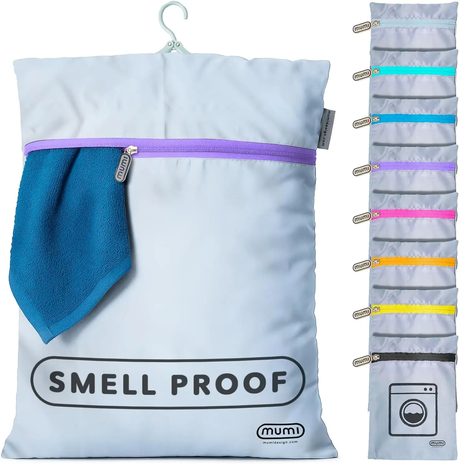 

Travel Laundry Bag – Moisture & Smell-Proof Wash Bag with Folding Hanger & Outer Pouch | Large Washable Bags for Suitcase,