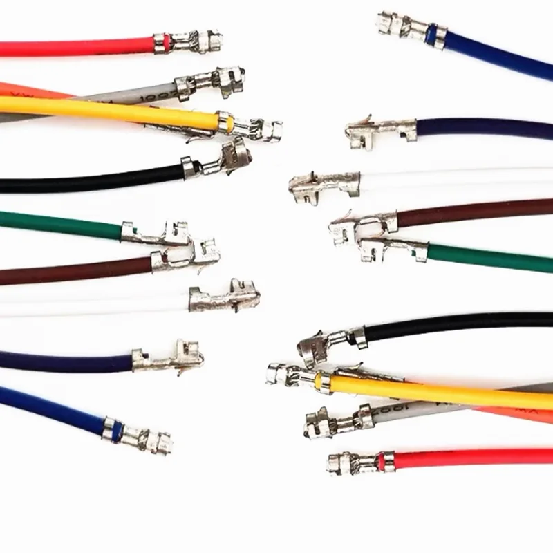 100Pcs XH2.54mm 10CM~50CM 22AWG/24AWG/26AWG Pitch Single Head Color Terminal Wires Red Black Electronic Connector Wires