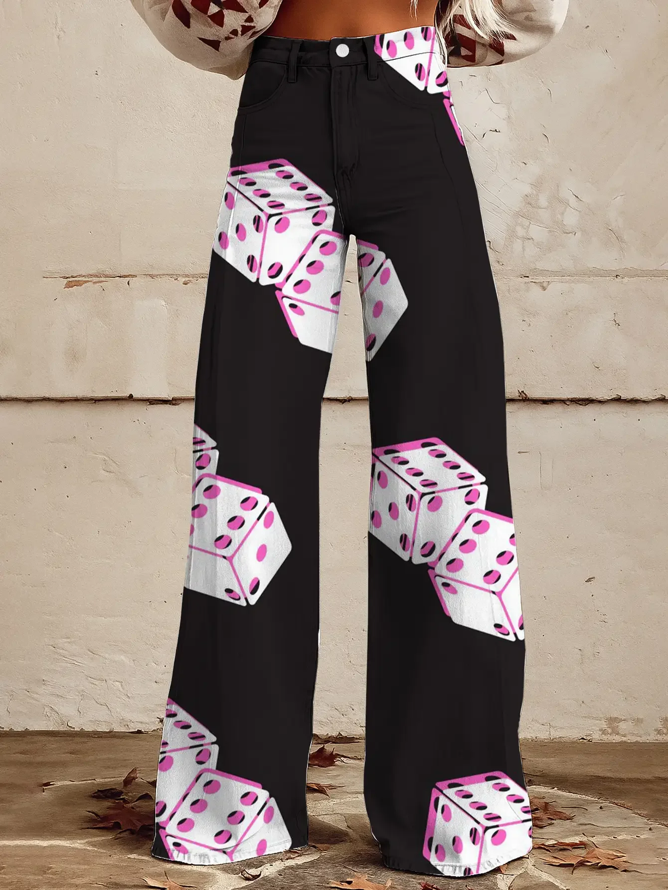 

Ladies' fashionable and casual wide leg jeans, washed elastic denim versatile wide leg pants, loose, versatile and simple