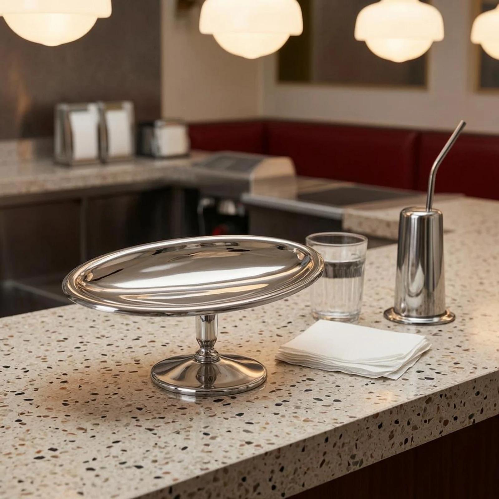 Pedestal Dessert Cup Reflective Surface Boat-Shaped Dessert Cup Stainless Steel Sundae Dish Scratch-Resistant Tableware