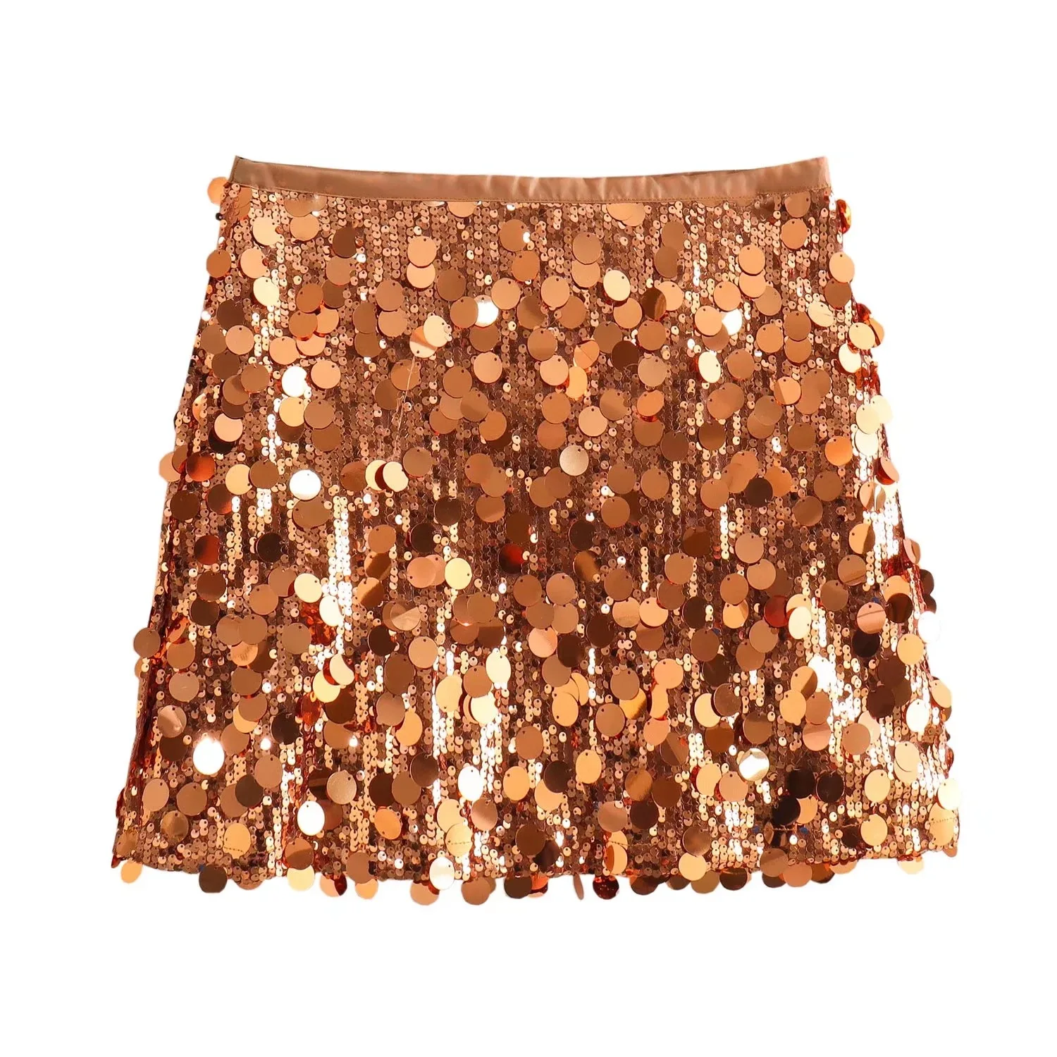 

Women's Sexy Solid Color Sequin Mini Skirts Fashion Trendy European American Style Sequined Package Hip Skirt Chic Streetwear