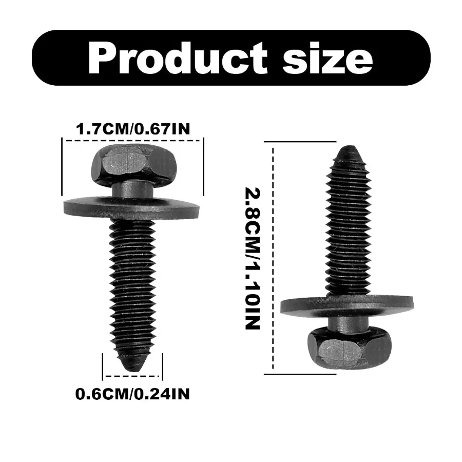 10 Uds M6 1,0X25mm pernos hexagonales métricos tornillos de cuerpo Compatible con GMC Buick Chevrolet Cadillac 11503834 20351035