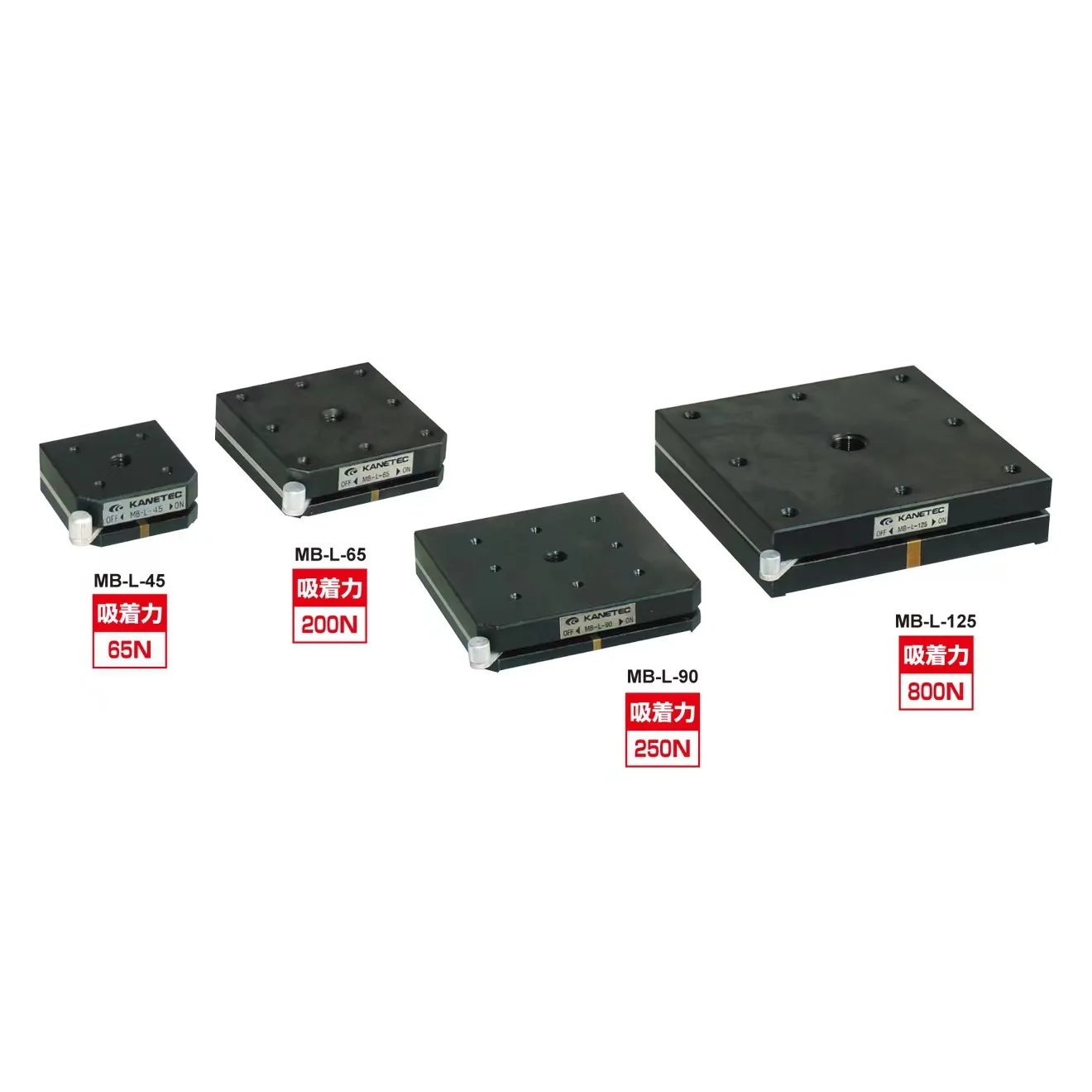 Powerful KANETEC thin permanent magnet base, square base MB-L-45/MB-L-65/MB-L-90