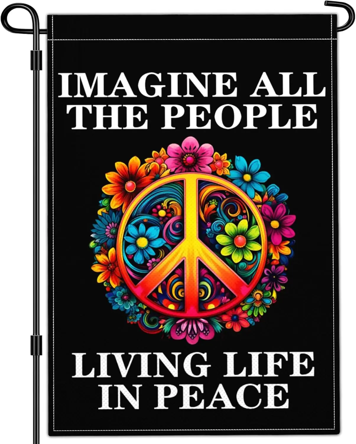 Aroxtms Imagine All The People Living Life in Peace Garden Flag Hate Has No Home Here Garden Flags for Outside 12x18 Double  LLX