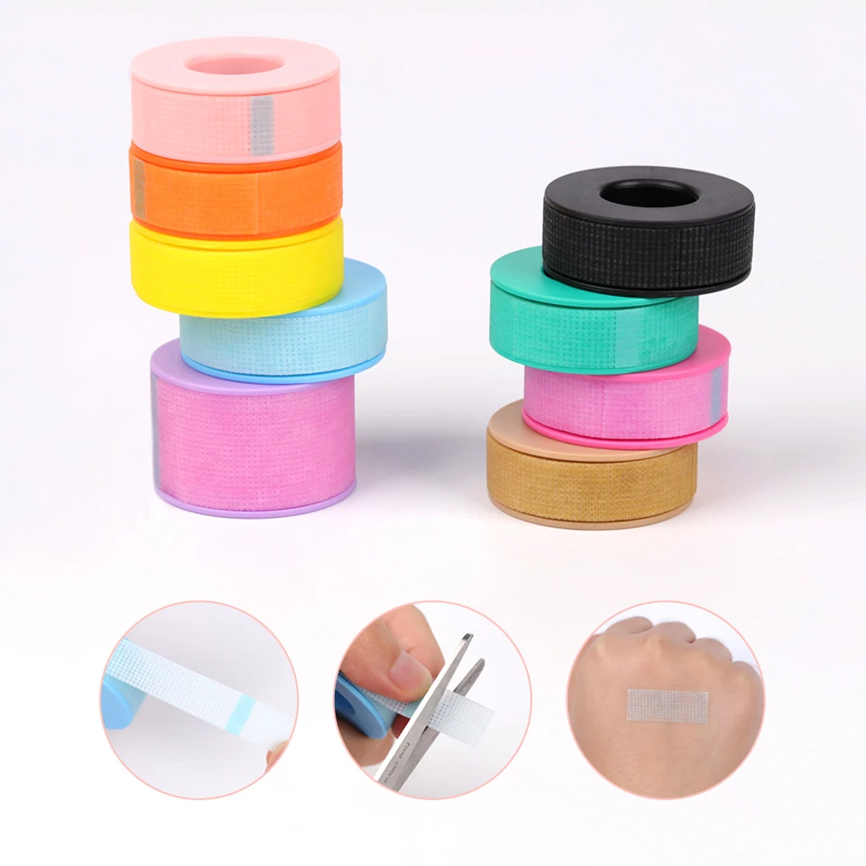 10 Rolls Silicone Gel Eyelash Tape for Lash Extension Non-woven Tape Under Eye Pads Mix Color Breathable Eye Sticker Eye Patches