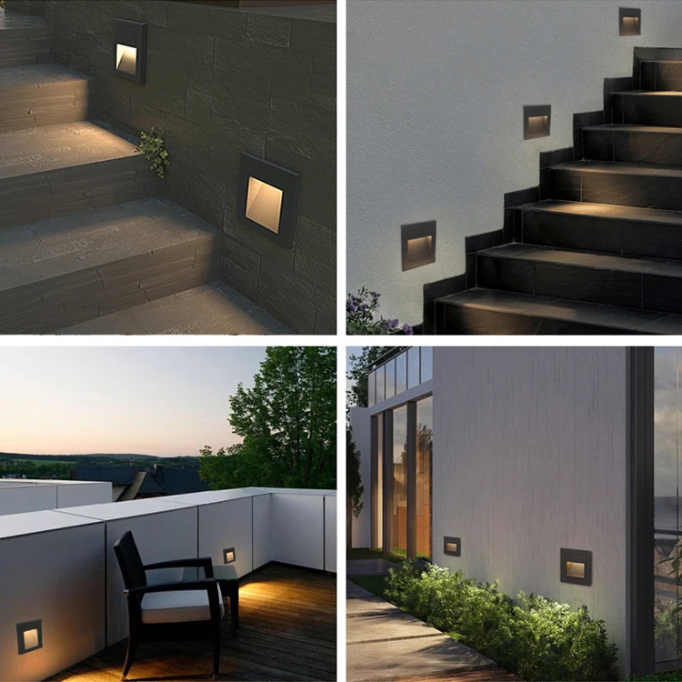 

3CCT Optional Indoor Waterproof ORB Veneer Square Embedded Light Emitting Diode Step Light Wall Light