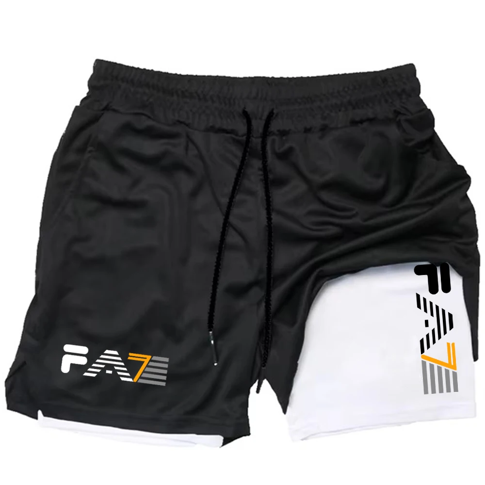 Men Running Shorts 2 In 1 Double-deck Sport Shorts Sportswear Gym Fitness Short Pants Training Jogging Bottom Men\'s Clothing