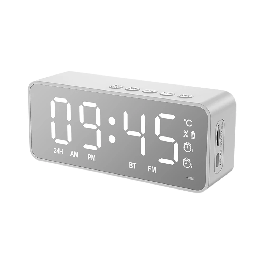 Mini-Spiegel uhr drahtlose Bluetooth-Audio tragbare Multifunktions-Wecker Sound FM Radio Bluetooth-Lautsprecher