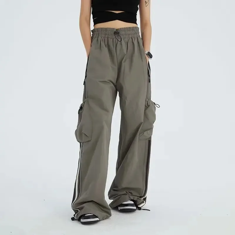 

American Retro Hip Pop Sweatpants Women Baggy Streetwear Cargo Wide Leg Trousers Tracksuit Jogging Loose Casual Sport Pants