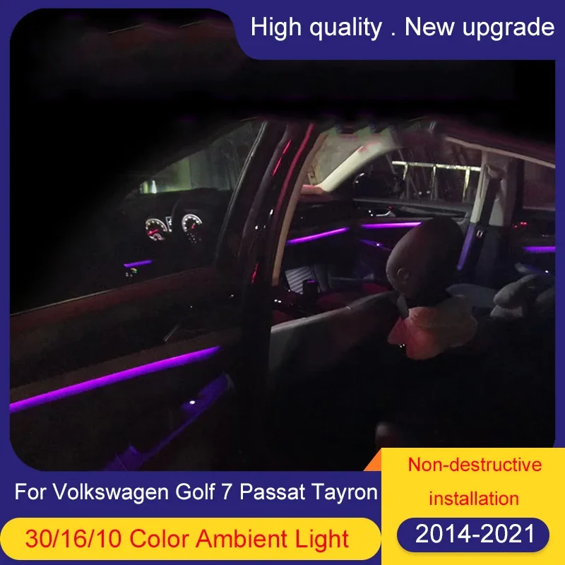Dashboard LED Atmosphere Lamp For Volkswagen VW Tiguan Magotan CC Golf 7 7.5 passat T-ROC Tayron Symphony Door Ambient Light