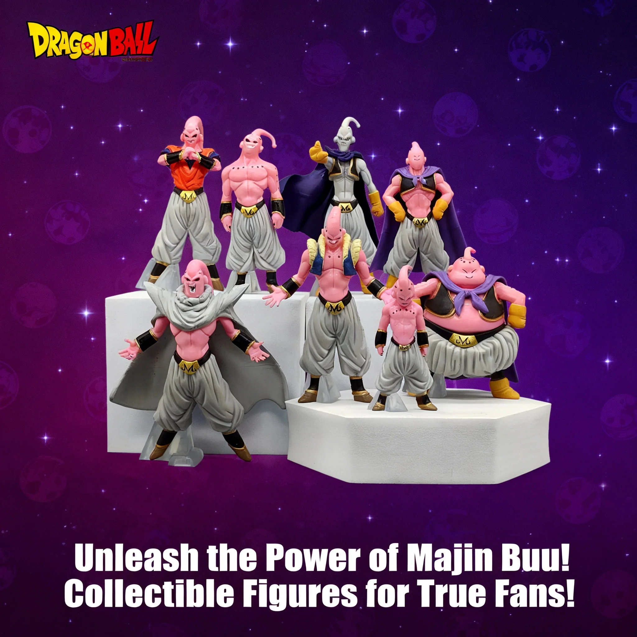 Set de Figuras de Acción de Dragon Ball Z Buu Saga, Ocho Variantes, Incluyendo Majin Buu Malvado y Super Saiyan Goku, Modelo Coleccionable de Anime