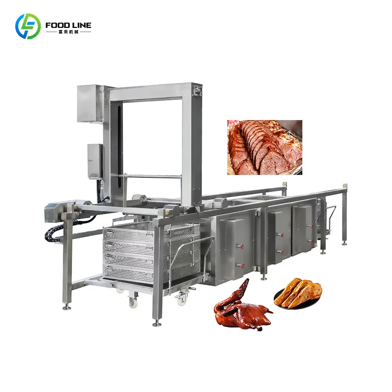 Fully Automatic Continuous Cooking Machine for Braised Beef Mutton Chicken Feet Commercial Stewing System Customize
