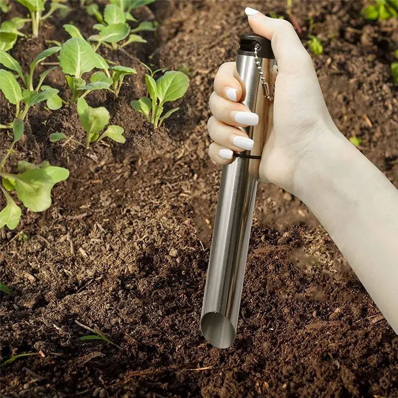 【ELEVATE LIFE】Seed Planter Tool, Stainless Steel Dibber Garden Tool Garden Bulb Planter Manual Hole for Gardening, Garden Hole A
