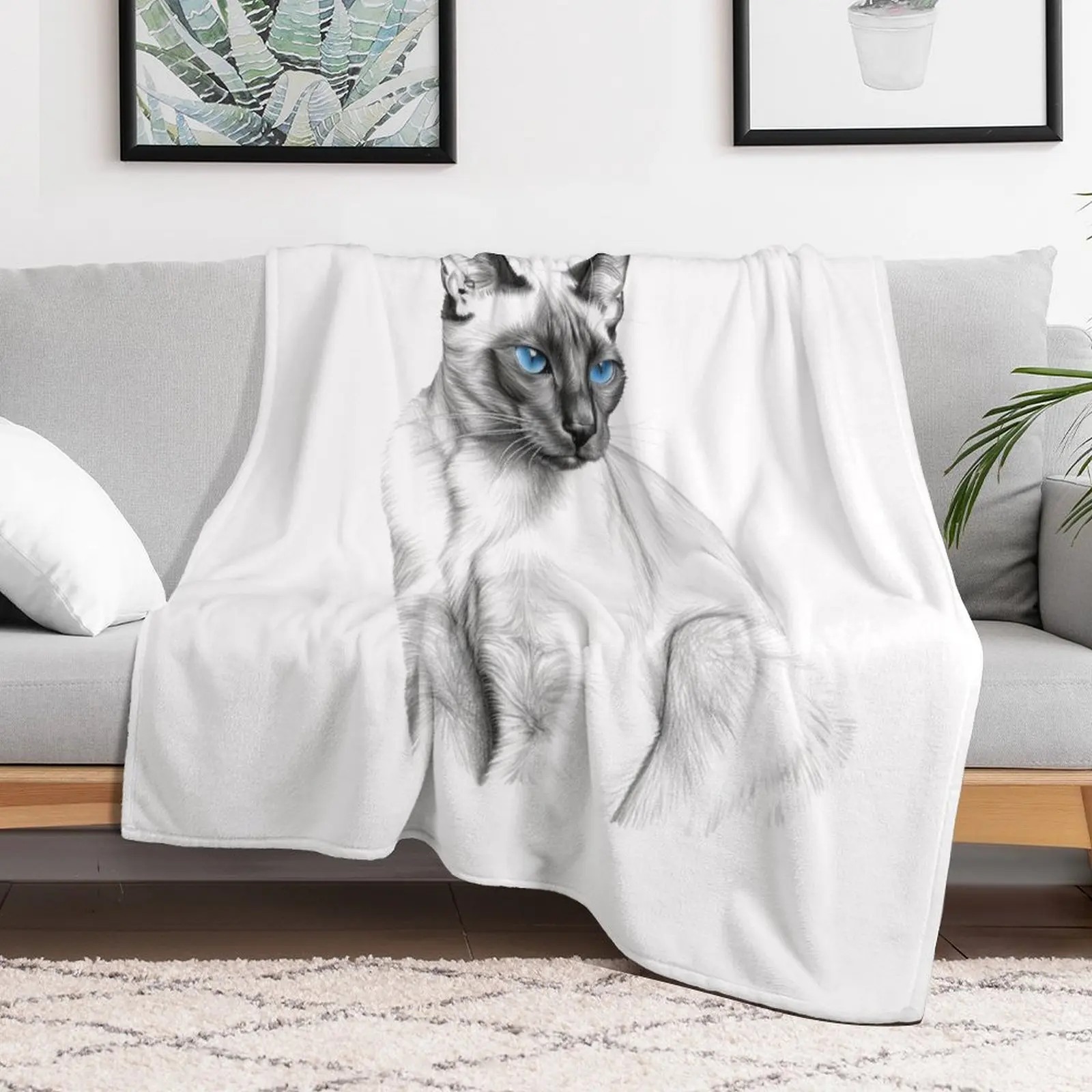 

Siamese cat, Thai cat Throw Blanket Hair Luxury Brand christmas gifts Blankets