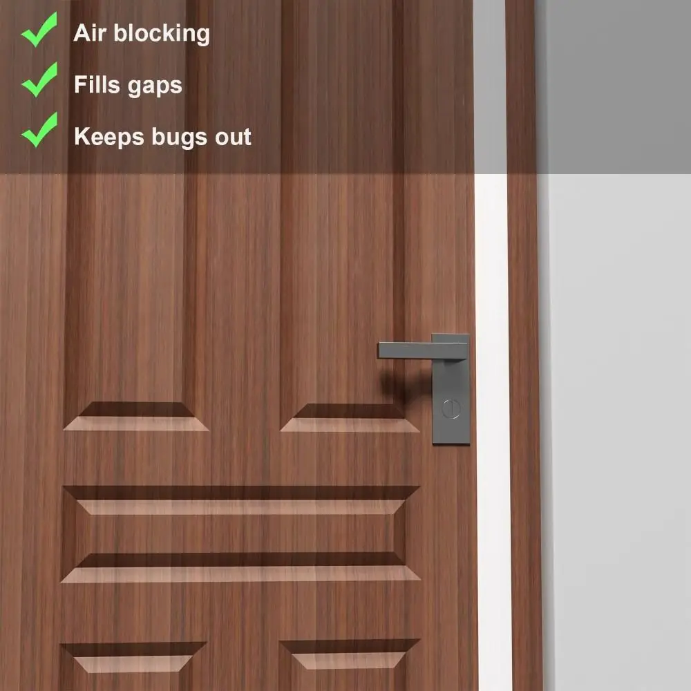 3/6M High Quality Silicone T-Shaped Door Draft Stopper Self-adhesive Windproof Weather Stripping Seal Strip Side of Door Frame