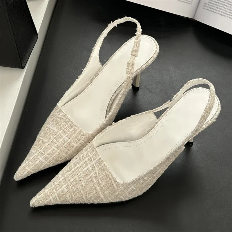 Aneikeh Street Style Fashion Shallow Mouth Pointed High Heels Hollow Back Sexy Pumps Women Banquet Stripper Female Shoes