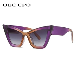 OEC CPO Vintage Cat Eye Sunglasses for Men Women 2023 Fashion Colourful Shades Eyewear Female New Ins Popular Sun Glasses UV400