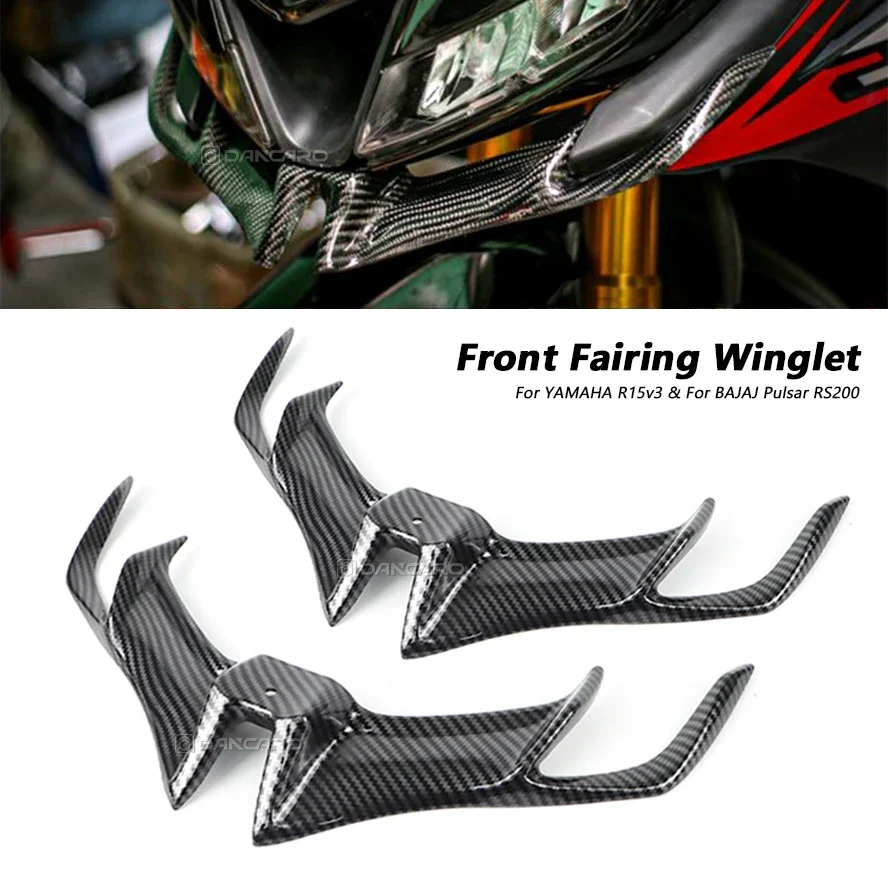 1PC Motorcycle Front Fairing Winglet Wing Guard Cover ABS Fixed Wing Inlet Wing for YAMAHAR15V3 2017-2021 for BAJAJ PULSAR RS200