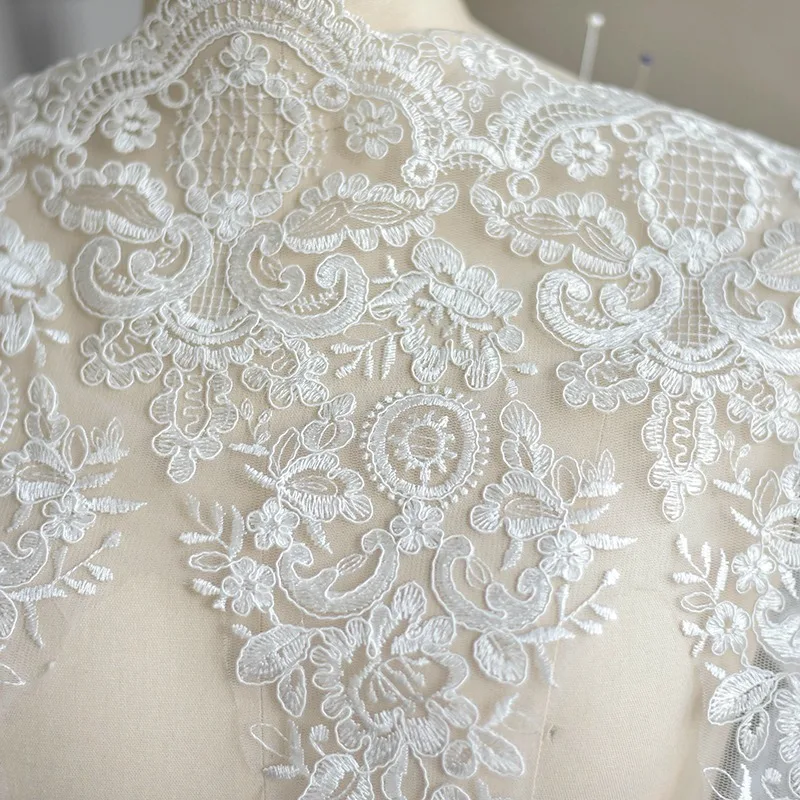 New Classic Embroidered Lace Stickers Fabric Handmade DIY Wedding Dress Clothing Headwear Curtains Home Fabric Accessories