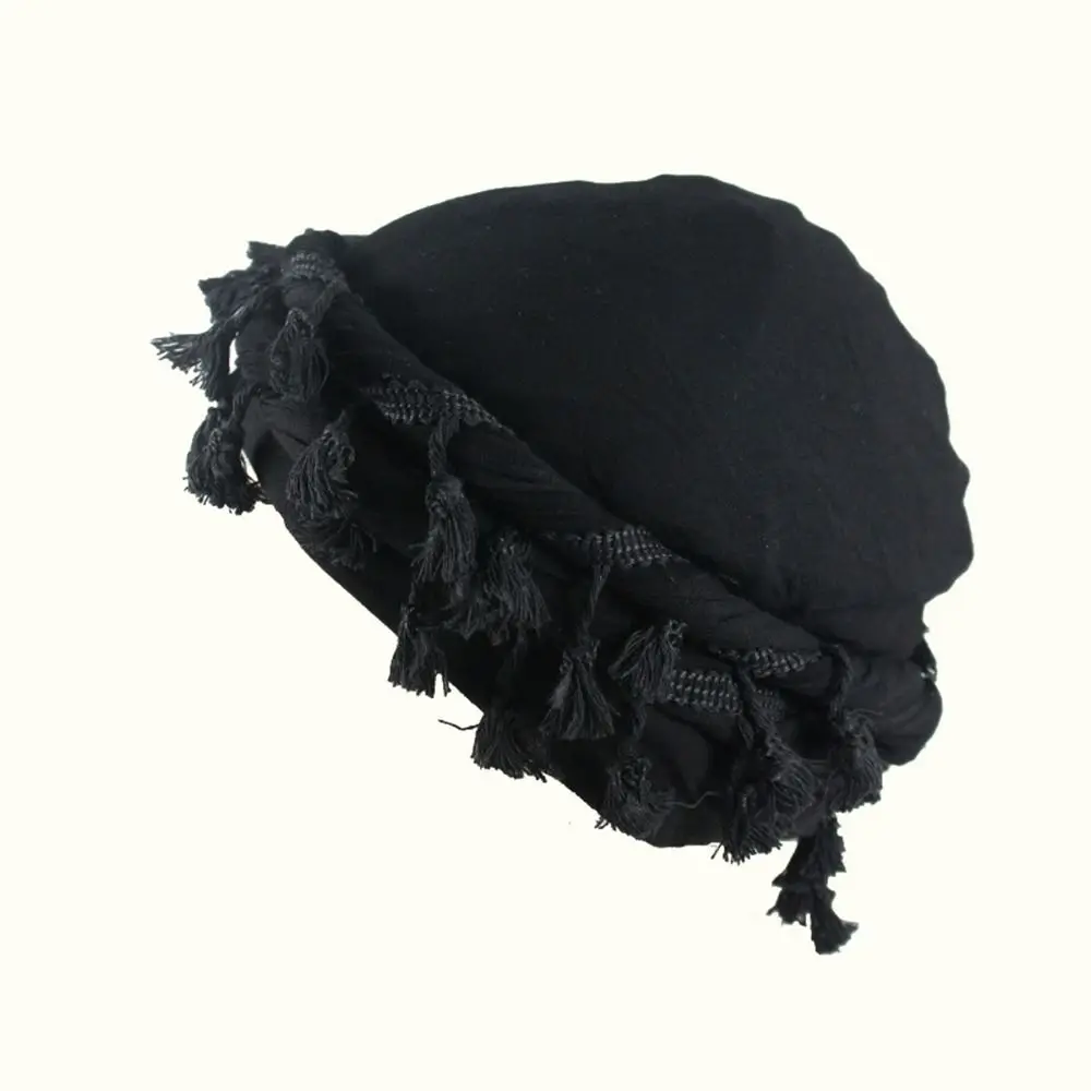 Turbante elástico Unisex, gorro forrado de seda satinada, bufanda para la cabeza, gorro cálido y transpirable para hombre