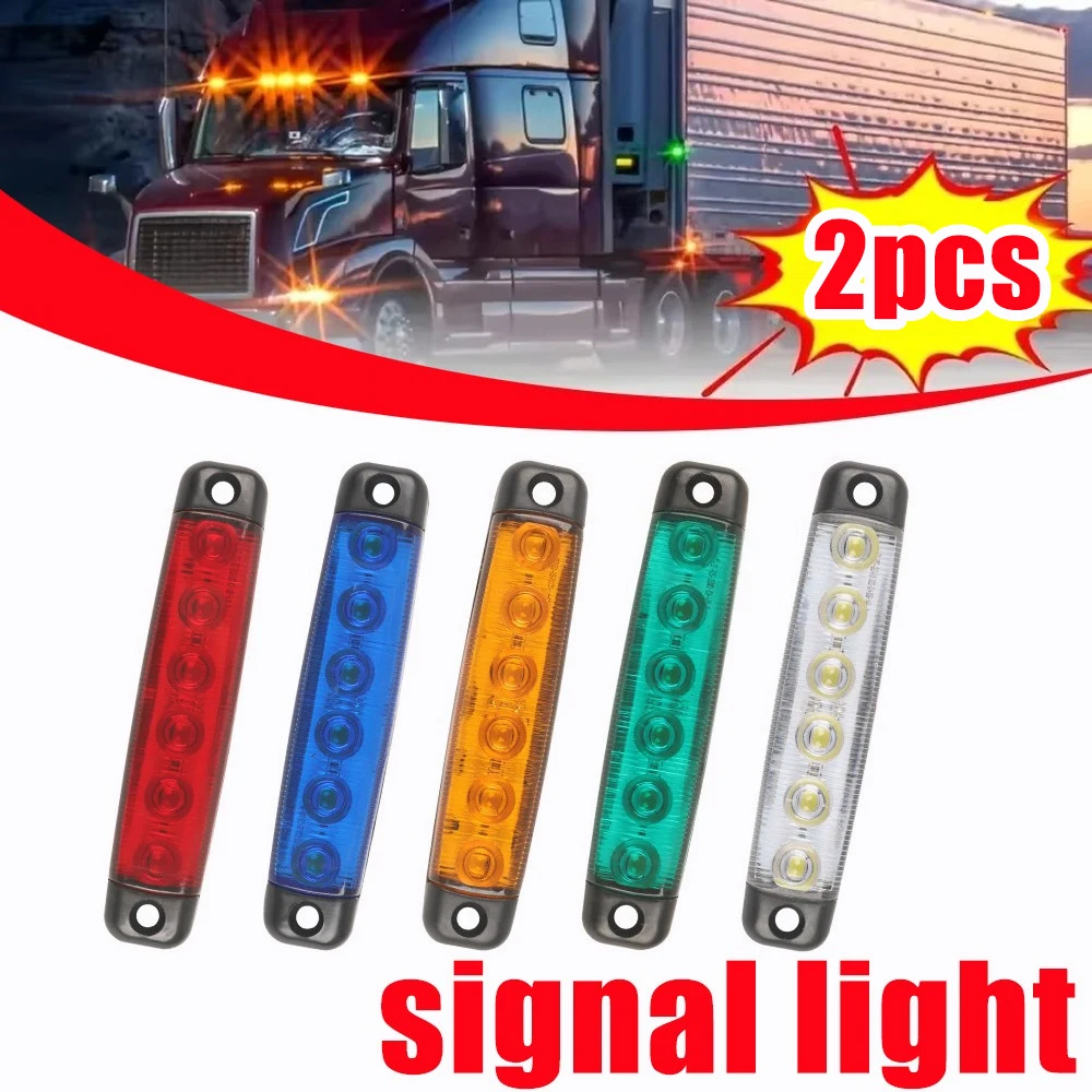 6-LED Long Strip Side Lights Corner Lights Low-speed Trailer Warning Lights Universal 12V/24V LED Vehicle Lights Trucks And Vans