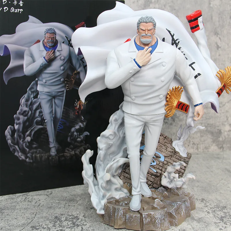 43cm One Piece Monkey D Garp Two Colors Standing Anime Figure Model Gk Statue Collection Desktop Decoration Ornament Toys Gifts