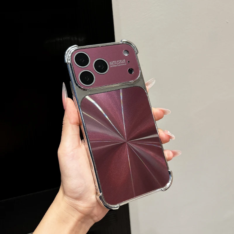 Electroplated Electroplated Aurora CD Pattern Contrasting Phone Case With Four Corner Air Cushion For IPhone 17 16 15 18 Pro Max Phone Case - Aliexpress Deal