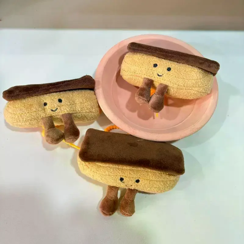 Niedlicher Nachmittagstee, Gourmet-Serie, Plüsch-Anhänger, Schlüsselanhänger, simuliertes Ei, Torte, Brot, gefüllte Puppe, Rucksack, dekorativer Anhänger, Geschenke