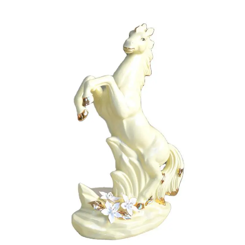 Pinch flower crafts creative desk ornaments decorations horses to success ceramic horses