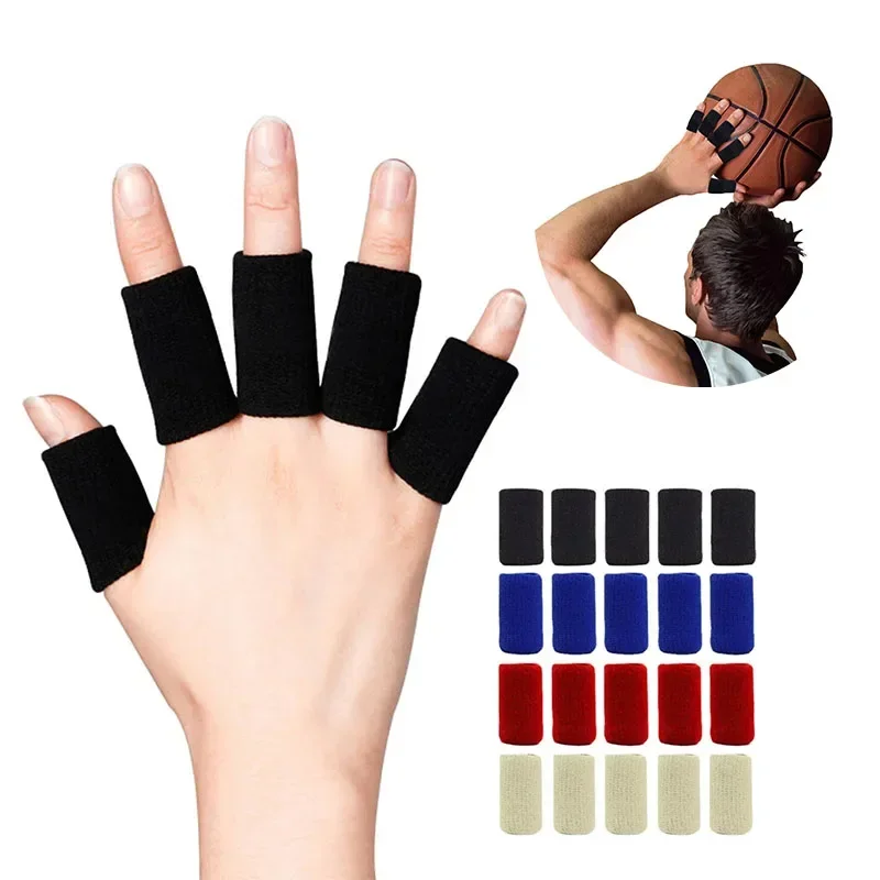 

10PCS Finger Protection Arthritis Support Thumb Brace Protector Finger Guard Fitness Sport Basketball Gym Elastic Finger Sleeves