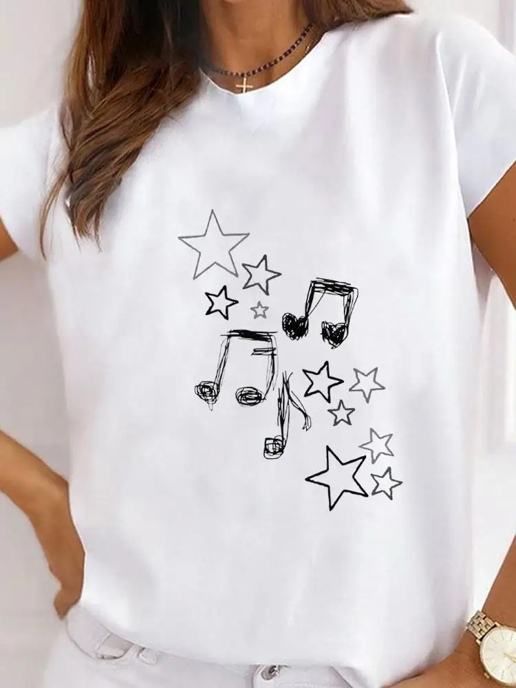 Doux mignon 90s belles dames populaire décontracté femmes graphique T à manches courtes T-shirts vêtements de mode imprimer col rond T-shirts