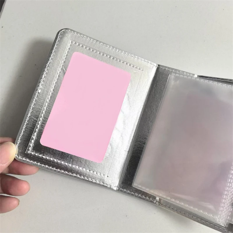 Silver Single Grid Album Card Album 3 Inch Small Card Storage Kpop Idol Photo Card Photo Album Postcard Loose-leaf Binder