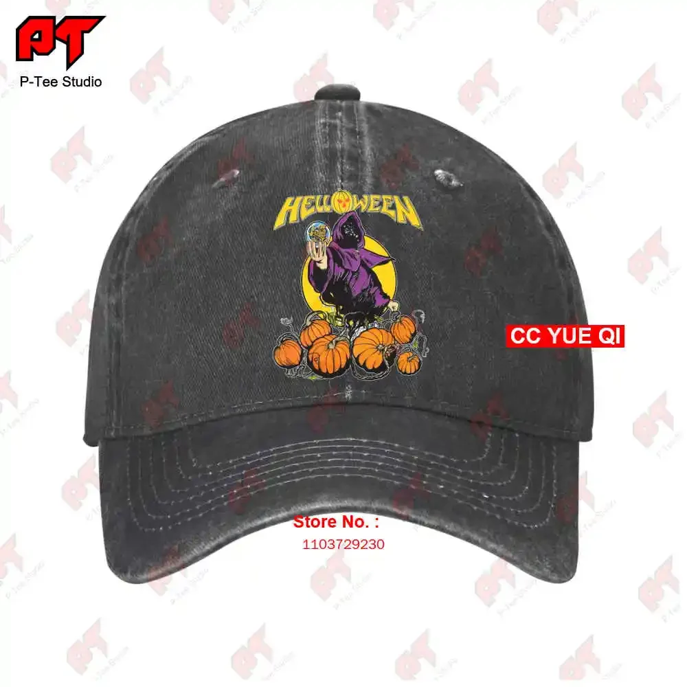 Vintage Rare Helloween 1988 Pumpkins Fly Free Tour Concert Band Baseball Caps Truck Cap QWIU