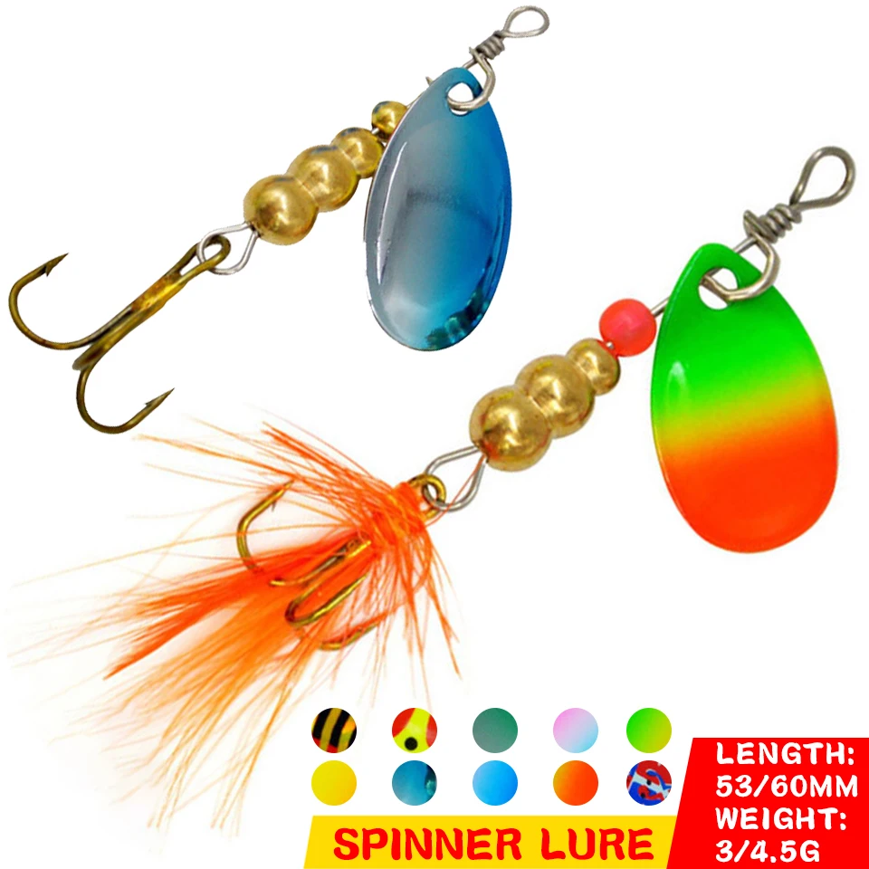 1PCS 3/4.5G Spinner Lure Sequi Spoon Artificial Metal Hard Bait Treble Hook Bass Carp Pesca Outdoor Bionic Rocker Fishing Tackle