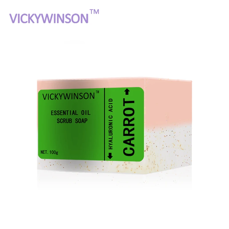 แครอทกลิ่น Essence Scrub Soap 100G สบู่ทำความสะอาดลึกเย็นประมวลผล Handmade Soap