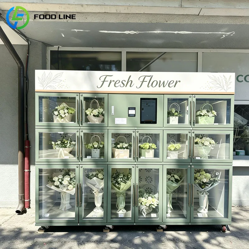 Bouquet Vending Machine Fresh Flowers Floral Display Refrigerated Automatic Retail Locker Customized