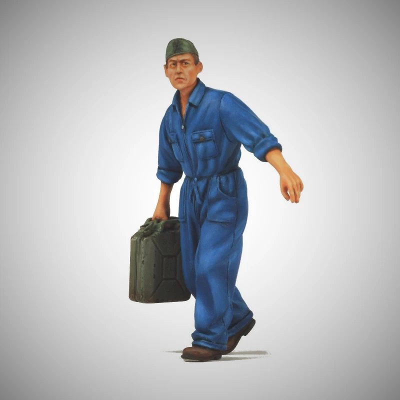 War Series Harzfiguren-Montagemodellbausätze im Maßstab 1:35, MANN MIT JERRY CAN, 1 Figuren, unmontiertes und ungefärbtes DIY-Spielzeug