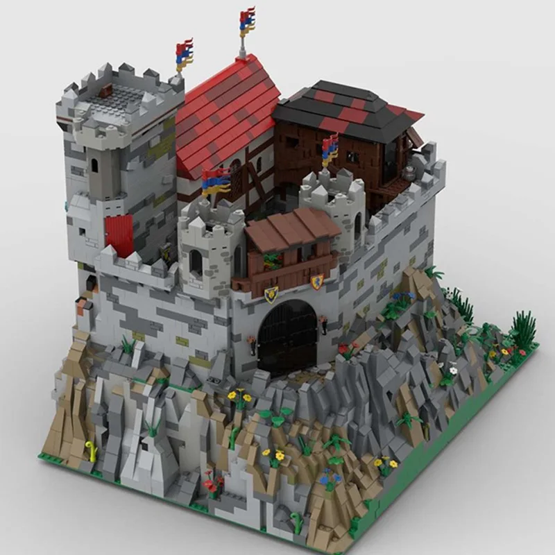 

5726 шт. MOC, европейский средневековый вид на улицу, модель замка львов, творческие идеи «сделай сам», ретро детская игрушка в сборе, головоломка, подарок на день рождения