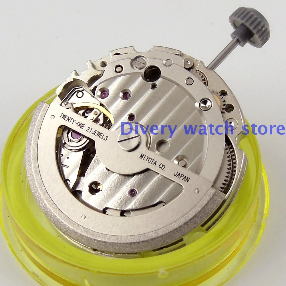 

White Date 21 Jewels Miyota 8215 821A Hack Second Stop Window Automatic Mechanical Movement Watch Accessories M11