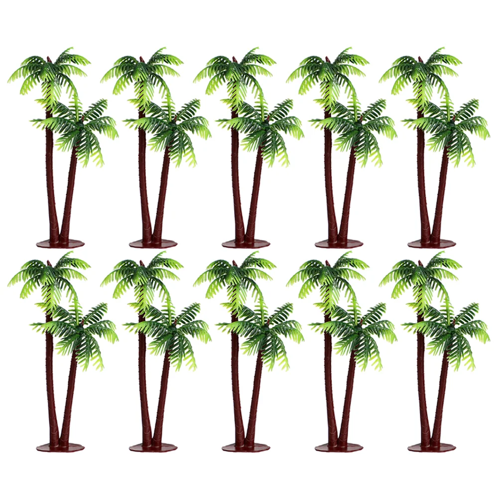 

20 Pcs Simulated Coconut Tree Fish Tank Decoration Palm Flowerpot Plant Decorations Model Trees Plastic Adornment