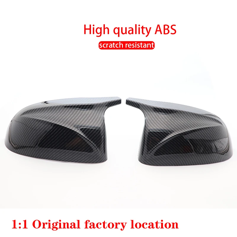 Bright Glossy Carbon Fiber Pattern Rearview Mirror Cover Caps for BMW X5 G05 2018-22 xDrive30i 40i 45e 50i 25d 30d 40d M50i M50d