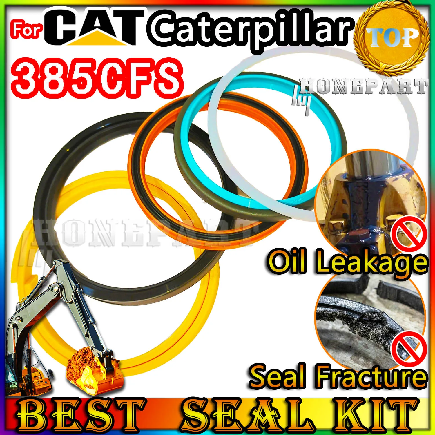 

For Caterpillar 385CFS Excavator Oil Seal Repair Kit Spovel Hammer Construction Tool Set Pack Heavy Master Excavating Machinery