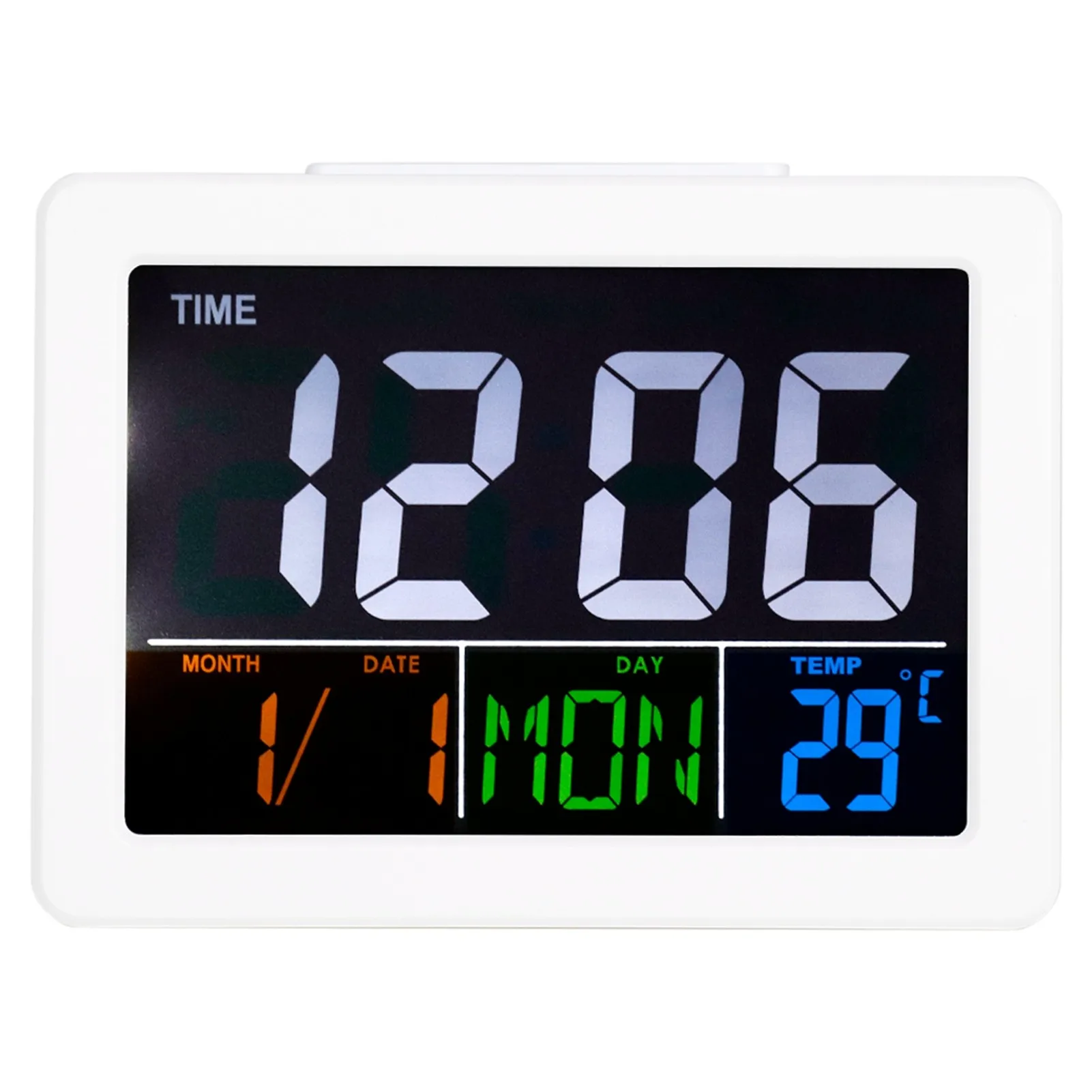 LCD Digital Alarm Clock Student Large Screen Time Temperature Display