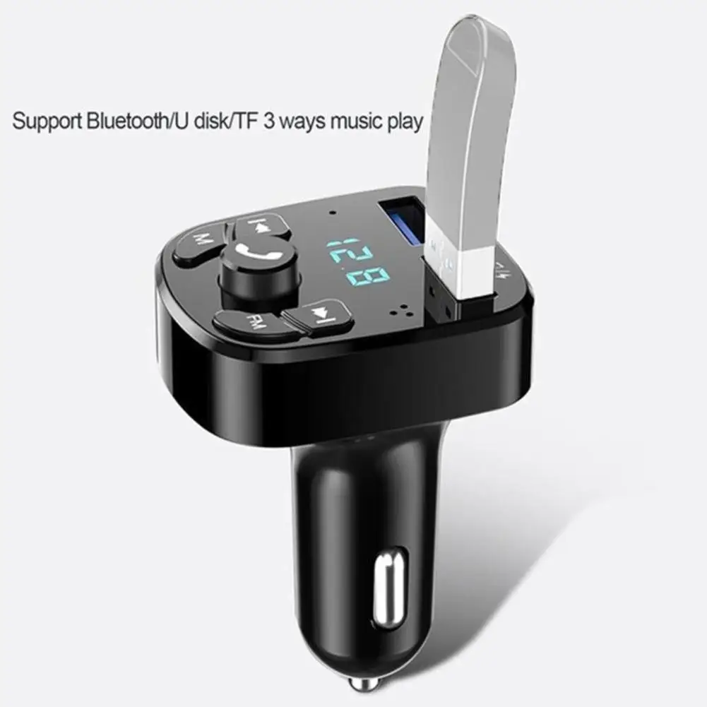 Car Mp3 Player Dual Usb Fast Charger Fm Bluetooth Receiver Bluetooth Compatible 5.0 Fm Transmitter Usb Flash Drive Plug Car Kit