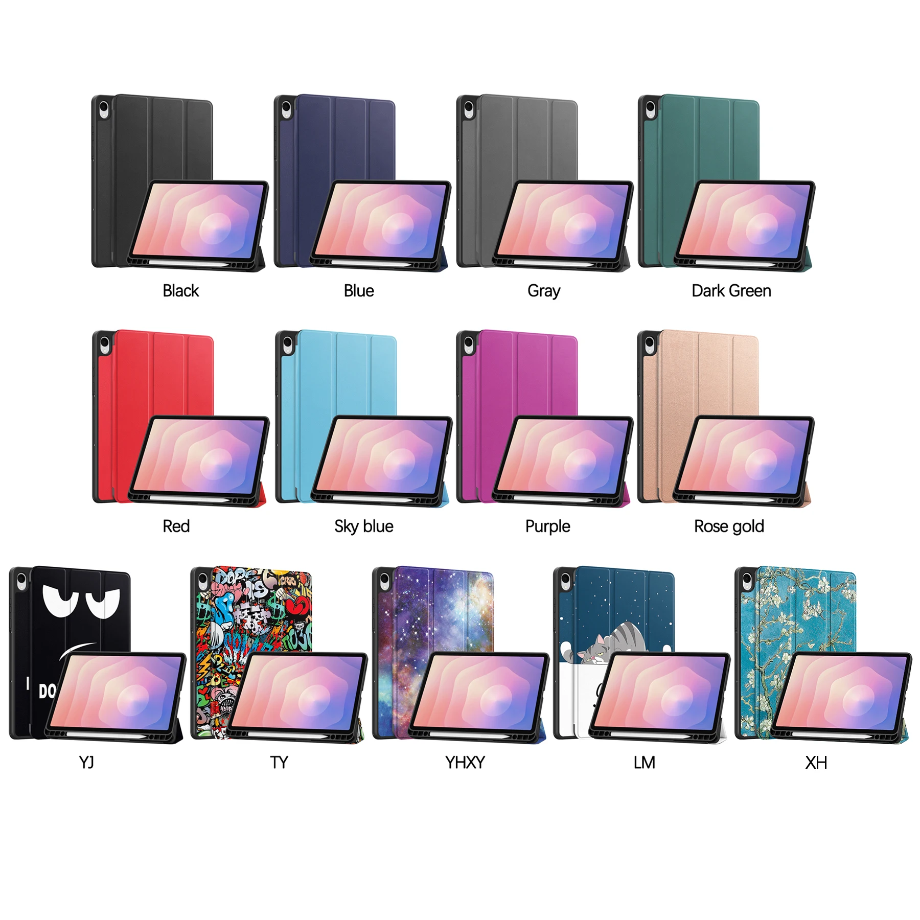 

Для Samsung Galaxy Tab S11 11 дюймов 2025 с держателем для карандашей, чехол Funda 5G SM-X730/SM-X736 11 дюймов, складной флип-чехол-подставка