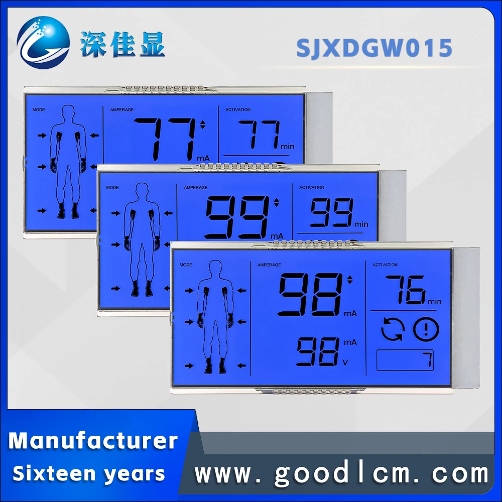 wholesale Medical device SJXDGW015 HTN positive display low-power instrument display screen with backlight 3.3V