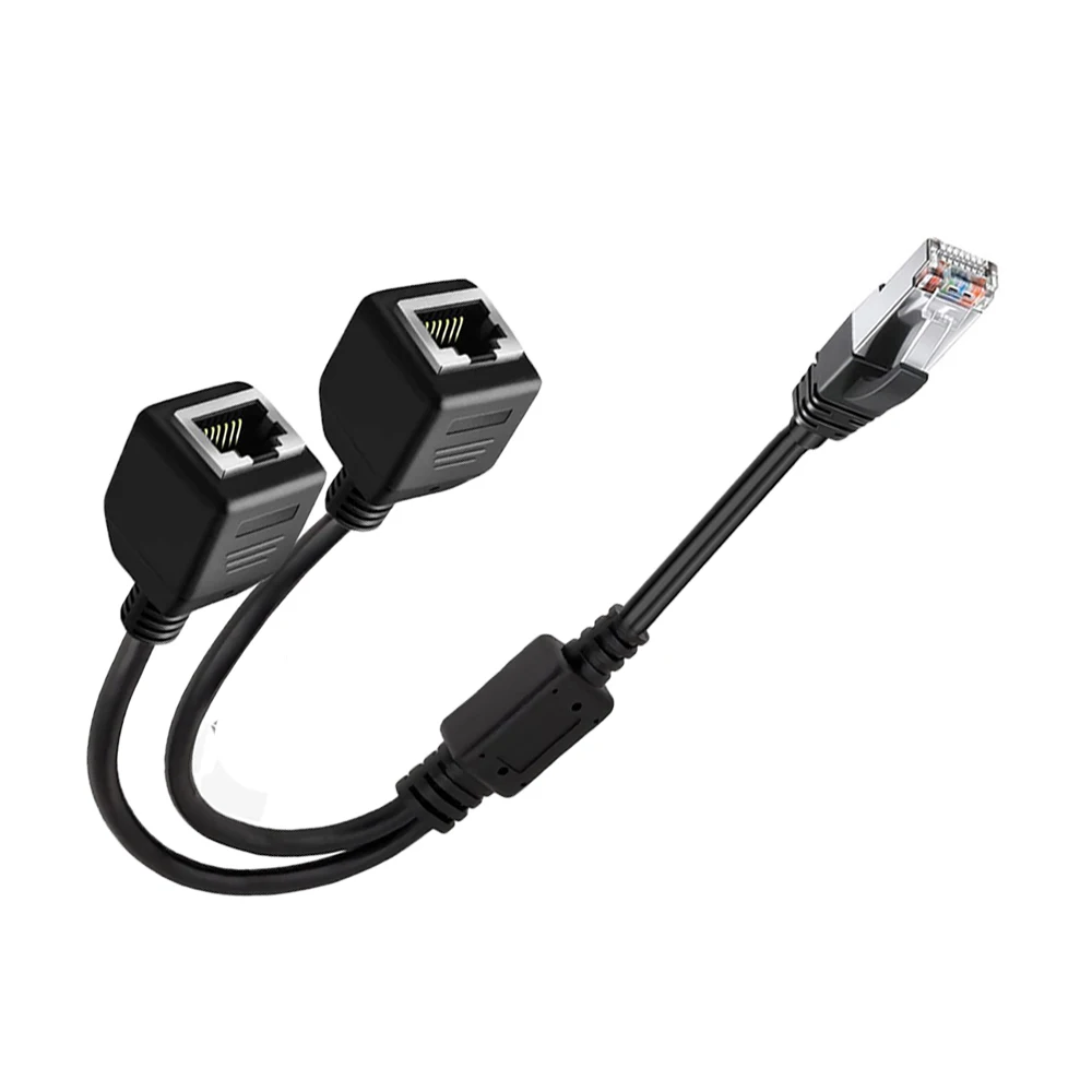 1 إلى 2 مقبس LAN إيثرنت شبكة RJ45 التوصيل الفاصل موسع محول موصل
