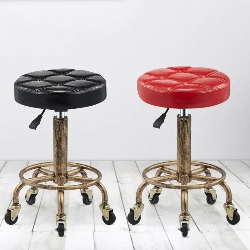 Nordic Retro Barber Chairs Hair Salon Beauty Office Chair Gaming Chairs Wheels Modern Furniture Creative Bar Stool Home Makeup