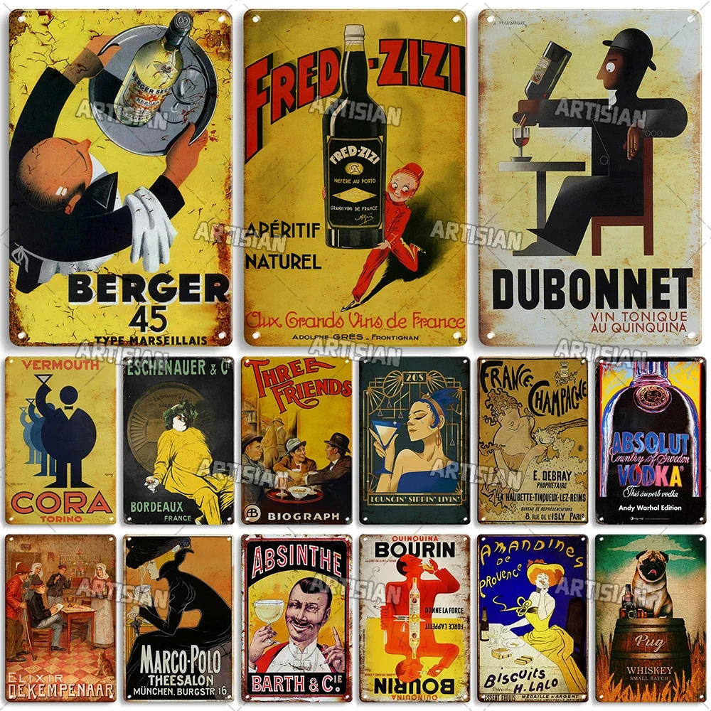 Placa de Metal de vino Retro, carteles decorativos, alcohol, cerveza, publicidad clásica, placas de pared, manualidades, decoración, hombre, cueva, Bar, estaño Si